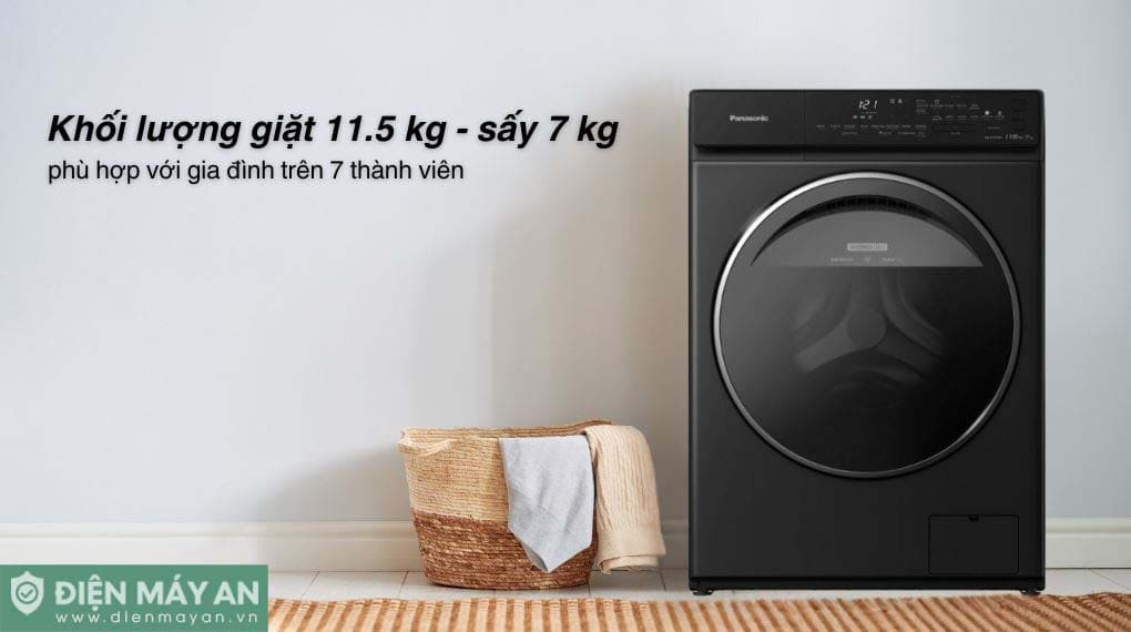 Máy giặt sấy Panasonic Inverter giặt 11.5 kg - sấy 7 kg NA-S157FW1BV